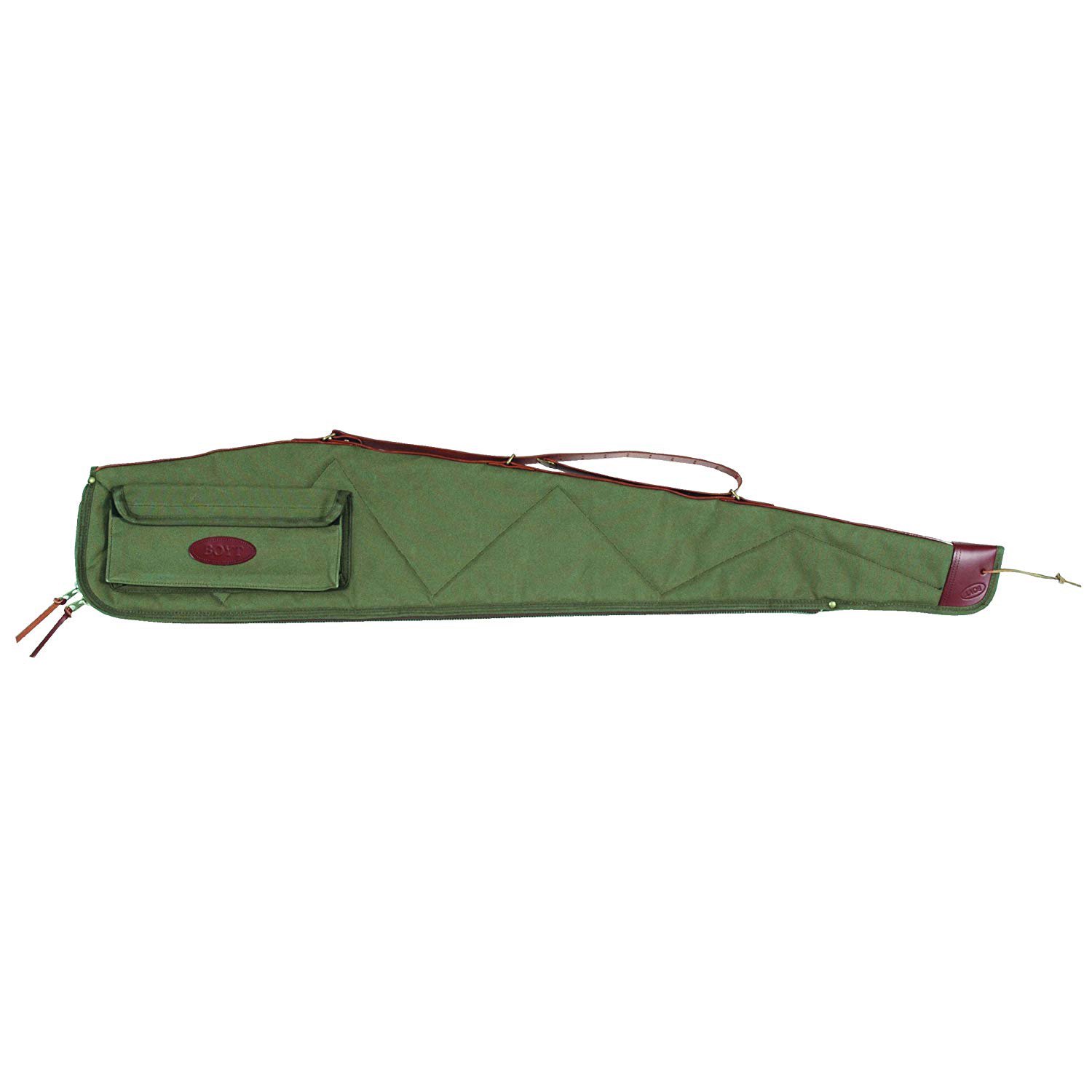 Boyt Signature Series Scoped Rifle Gun Case 40 with Pocket and Sling Quilted Canvas with Leather Trim Green