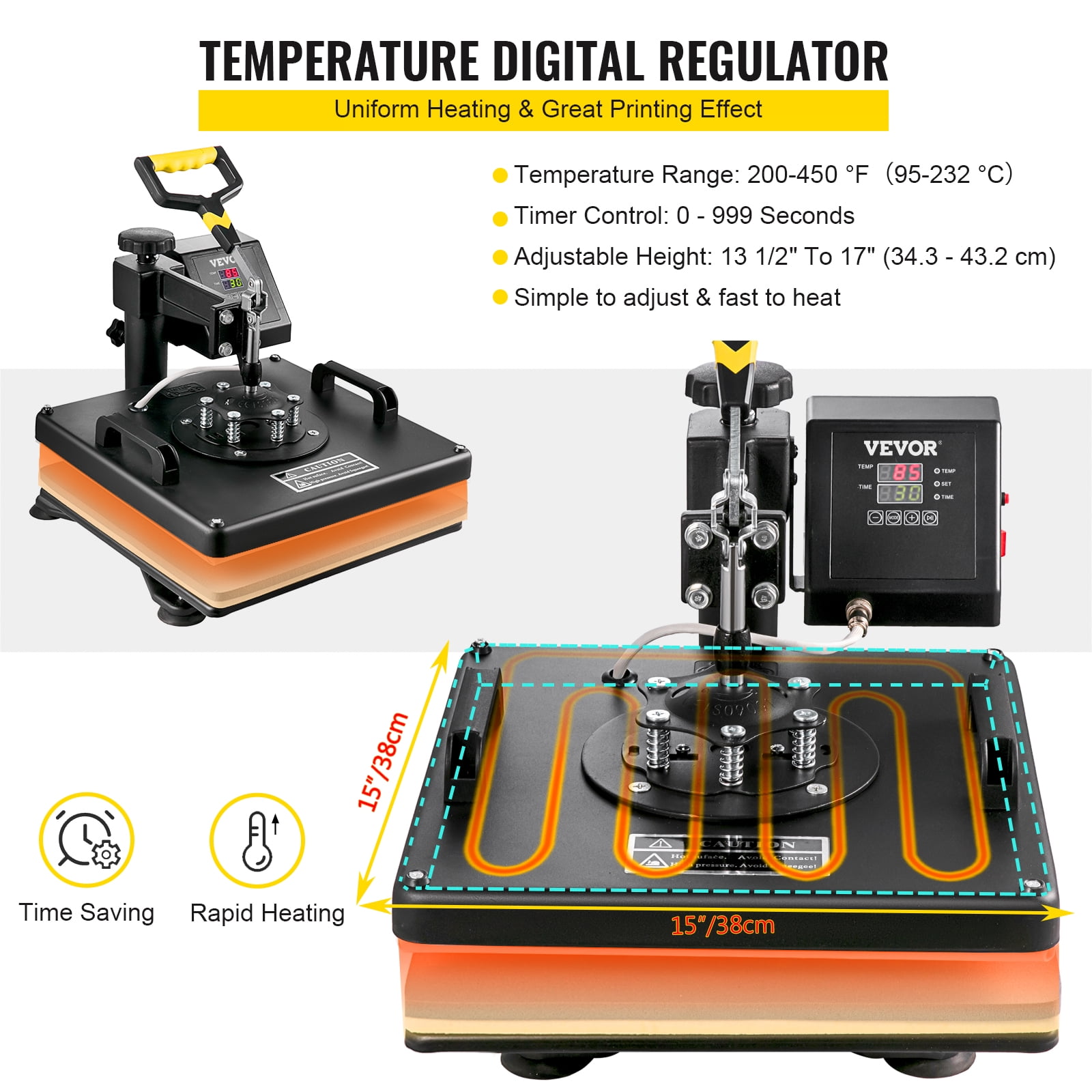  Slendor 5 in 1 Heat Press Machine 12x15 inch 360-Degree Swing  Away Digital T Shirt Pressing Machine Multifunction Heat Transfer  Sublimation Combo for T Shirts Mugs Hat Plate Cap : Everything Else