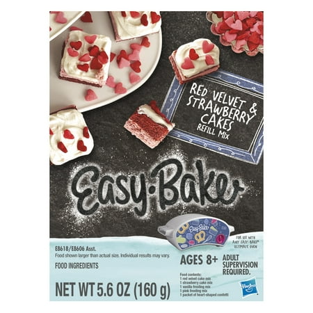 Easy-Bake Ultimate Oven Toy Refill Mix, Red Velvet and Strawberry Cakes 5.6 oz., Ages 8 and Up