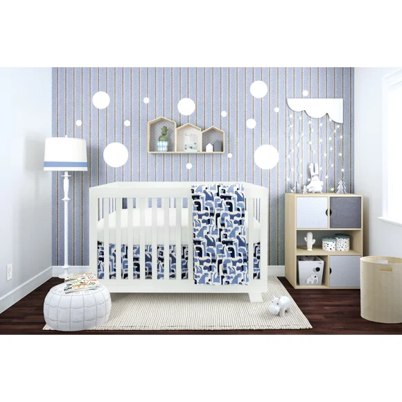 Nursery Crib Bedding Set forAra Enfants Boys and Girls - Baby Bedding 4 Pieces Set