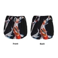 thumbnail image 3 of Yiaed Tricolor Koi Fish Trio Print Women's Running Shorts with Liner 3 Zipper Pockets Elastic Workout Athletic Gym Yoga Shorts-Small, 3 of 7