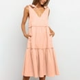 thumbnail image 1 of drppepioner Robe d'Été pour Femmes Robe Unie Robe à Bretelles Robe Midi Robe de Plage d'Été, 1 of 9
