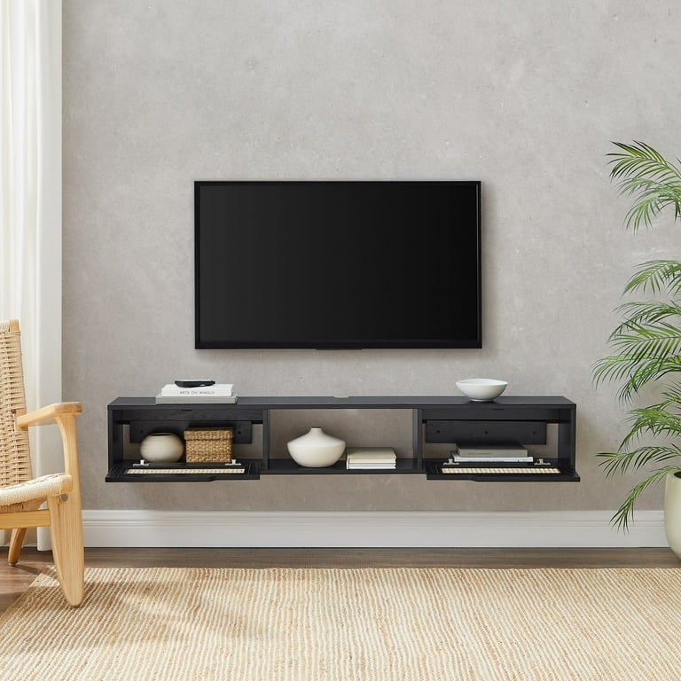Manor Park Modern Floating Rattan Door TV Stand for TVs up to 65