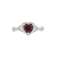 thumbnail image 2 of Arista Created Ruby and White Sapphire Women's Fashion Engagement Ring in Silver Overlay Brass, 2 of 2