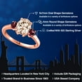 thumbnail image 2 of Gem Stone King 18K Rose Gold Plated Silver Peach Morganite and Red Rhodolite Garnet Engagement Ring for Women | 2.34 Cttw | Oval 9X7MM | Gemstone October Birthstone | Size 9, 2 of 6