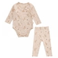 thumbnail image 3 of URMAGIC 0-24M Unisex Infant Baby Boys Girls Outfits Set Button Front Cotton Romper Pants 2PCS Set, 3 of 5