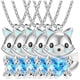 thumbnail image 2 of Cadenas con Dije Hermosos High Monaco FoxNeck02 5 Pzas Collar Zorro/Corazón Plata/Azul, 2 of 5