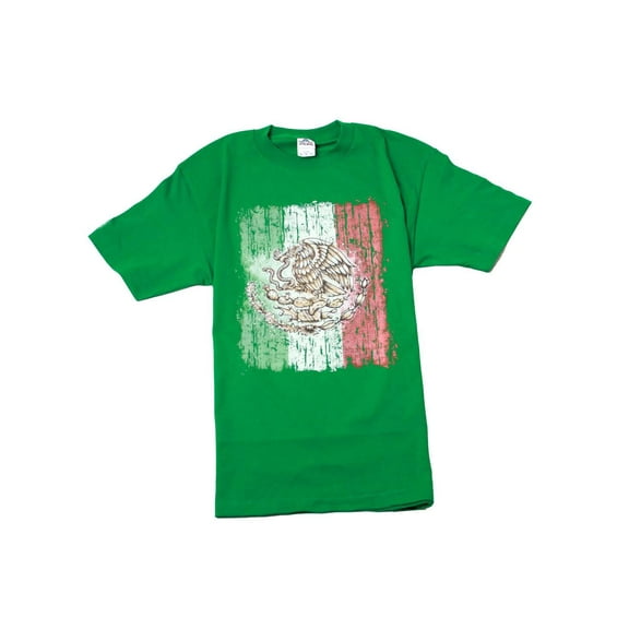 Mens Mexican Flag Green T Shirt- Small