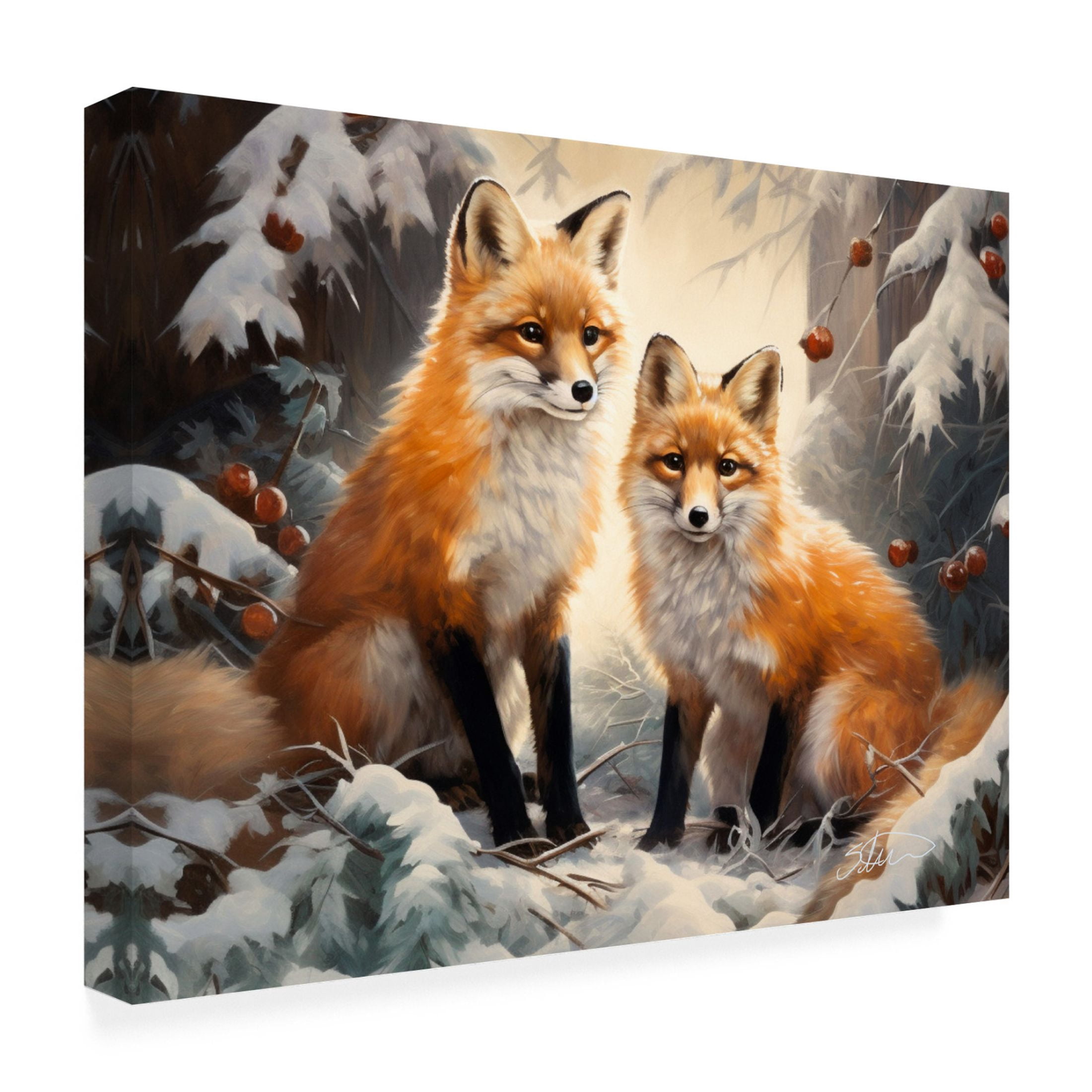 Canvas Wall Art - Stewart 'First Winter' Wall Art for Living Room, Bedroom, or Office Décor by Trademark Fine Art - 24 x 18 Inches