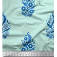 thumbnail image 1 of Soimoi Velvet Fabric Leaves & Floral Block Print Fabric by The Yard 58 Inch Wide, 1 of 3