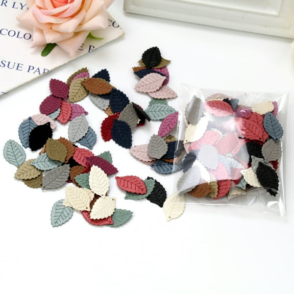 Visland 100pcs Fake Tree Leaves Mini Artificial Leaves Wedding Decoration Wreath Handmade Scrapbooking Craft Accessories Home Decor