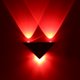 thumbnail image 2 of Lámpara de pared triangular de aluminio LED de 3W, luz moderna para el hogar, lámparas de decoración para interiores y exteriores, color rojo, 2 of 2