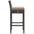 thumbnail image 2 of Modway Conduit 30" Rattan & Aluminum Patio Bar Stool in Brown/Mocha, 2 of 3
