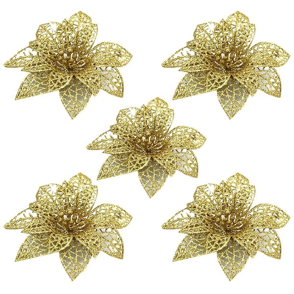 Pompotops Clearance Sales Christmas Tree Ornaments Christmas Simulation Flower Ornament 5Pcs