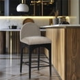 thumbnail image 5 of Meridian Furniture Waldorf Beige Chenille Fabric Stool, 5 of 8