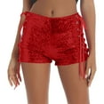 thumbnail image 1 of FNFYFH Clearance Ladies Training Loose Fit Solid Summer Athletic Shorts Breathable Gym Shorts，Red, 1 of 7