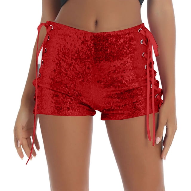FNFYFH Clearance Ladies Training Loose Fit Solid Summer Athletic Shorts Breathable Gym Shorts,Red