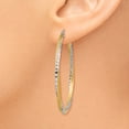thumbnail image 3 of 14k & Rhodium Diamond-cut 2.5mm Twisted Hoop Earrings 14k Yellow Gold Earrings, 3 of 4