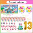 thumbnail image 2 of Peppa Pigs Balloons Party Supplies 13th Decor Tableware Birthday Cake Topper Decorations Banner Backdrop, 2 of 7