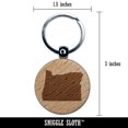 thumbnail image 2 of Oregon State Silhouette Round Keychain Charm Tag - Engraved Wood, 2 of 6