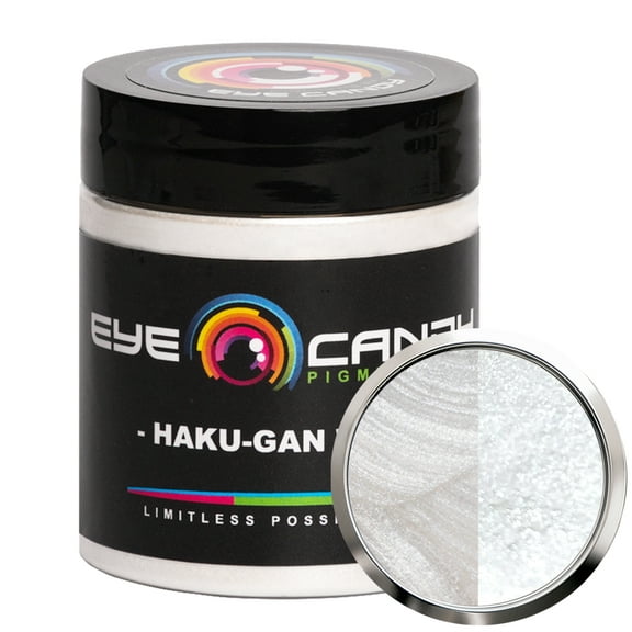 Haku-Gan White Mica Powder Pigment (25g) for DIY Crafts: Woodworking, Resin, Soap, Paint, and More