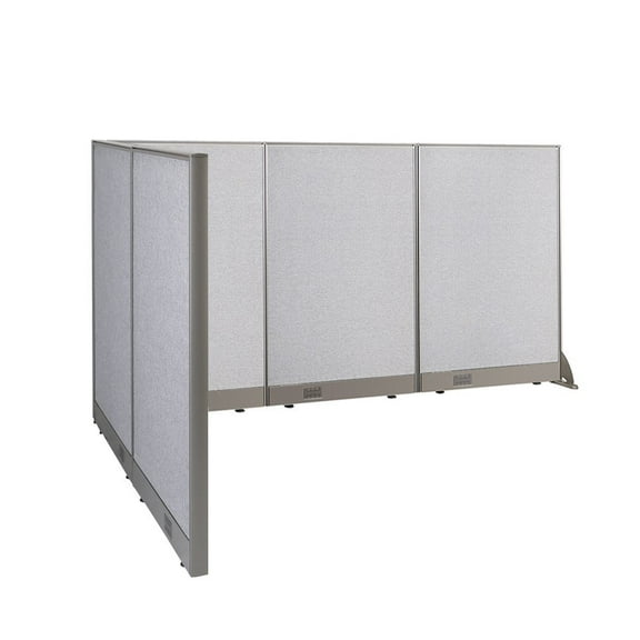 GOF L-shaped Freestanding Office Partition, Room Divider, Privacy Screen, Workstation Cubicle (60”D x 90”W x 48”H)