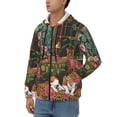 thumbnail image 3 of Goofa Dog On Floral Couch Pattern Mens Full-zip Hoodie, Zip-up Pullover Hooded Sweatshirt, Kangaroo Pocket Hoodie Ideal for Daily Wear, Travel, and Home-X-Large, 3 of 5