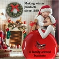 thumbnail image 4 of Flexible Flyer 24” Pre-lit Christmas Wreath for Front Door. Outdoor Battery-Operated Evergreen, Poinsettia, 4 of 4