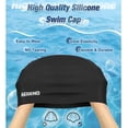 thumbnail image 2 of AEGEND Long Hair Swim Caps for Women Men Adults, Durable Silicone Swimming Caps, 3D Ergonomic Stretch Fit, Comfortable Waterproof Bathing Caps for Pool Training, 2 Pack, 2 of 7