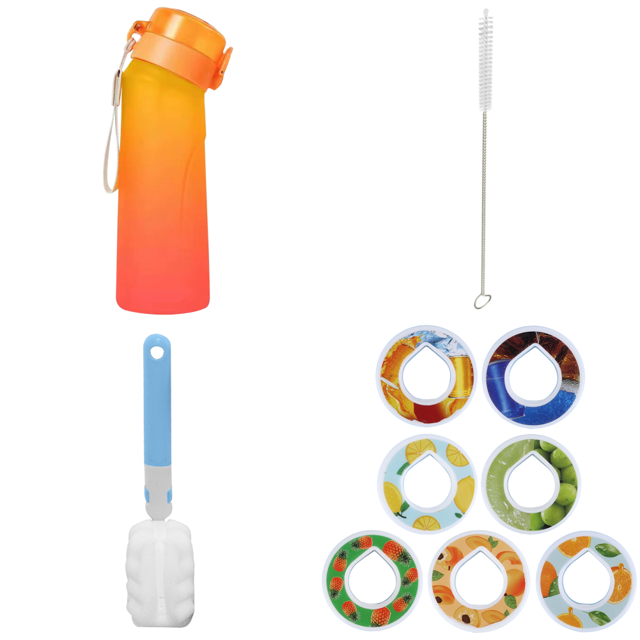 Botella Bebida 650ML Reutilizable Flavo Artículos para Acampar (degradado) Rojo Y Naranja