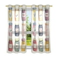 thumbnail image 6 of Yayeee Window Curtains Light Filtering 63"x52" Grommet Panel Pair Home Living Room Decor, Beige Jam Jars, 6 of 7