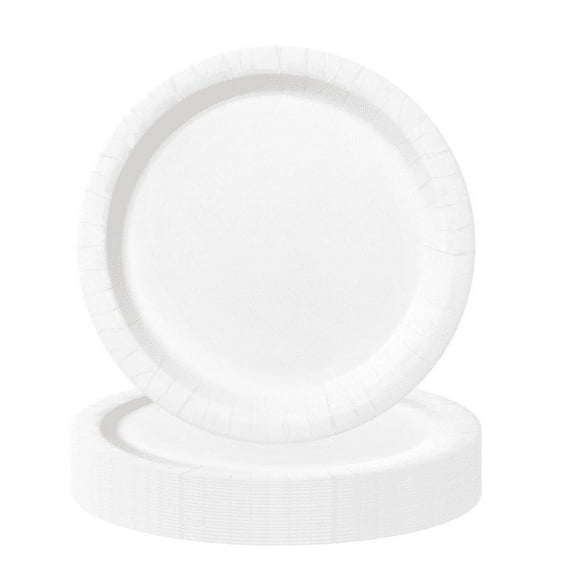 TouchTell Green Savers Heavy Duty Disposable Paper Plates, 7 in, 50 Count (2 Pack)