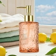 thumbnail image 6 of CuiLiyq Embossed Glass Liquid Soap Dispenser, 380ml Textured Lotion Bottle with Rustproof Pump, Refillable Shampoo Container for Bathroom Kitchen, 6 of 6