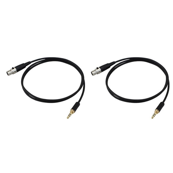 2pcs 3.5mm Jack to 3Pin Mini XLR Female for BM800 PC Headphone Mixer Microphone Stereo Camera Amplifier 0.5M,2 x Audio cable,Black