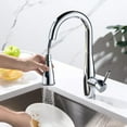 thumbnail image 3 of Kibi USA Bari Single Handle Pull Down Kitchen & Bar Sink Faucet Chrome W/ Soap Dispenser Chrome Finish, 3 of 5
