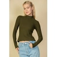 thumbnail image 2 of Ribbed Long Sleeve Top with Mock Neck, 2 of 9