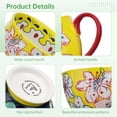 thumbnail image 2 of 4 Packs Ceramic Coffee Mugs, Coffee Tea Milk Cups, Large Coffee Mugs with Embossed Flower Patterns, Handmade Cup Set for Tea Milk Latte Cappuccino Cereal Hot Chocolate, 2 of 6