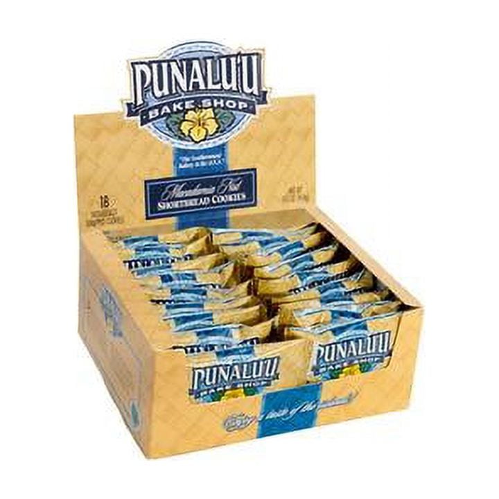 (4 pack) Punaluu Bake Shop Macadamia Nut Shortbread Cookies 18ct Box