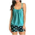thumbnail image 2 of Two Piece Tankini Swimsuits for Women Tank Blouson Top Bathing Suits with Floral Boyleg Bottoms Modest Swimwear, 2 of 5
