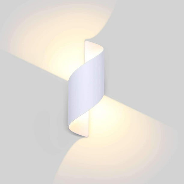 Aplique LED de pared para exterior de 10 W, IP66, resistente al agua, moderno aplique de aluminio para exteriores, ideal para patio, jardín, terraza, cerca de la pared, patio, villa, pasillo, blanco c