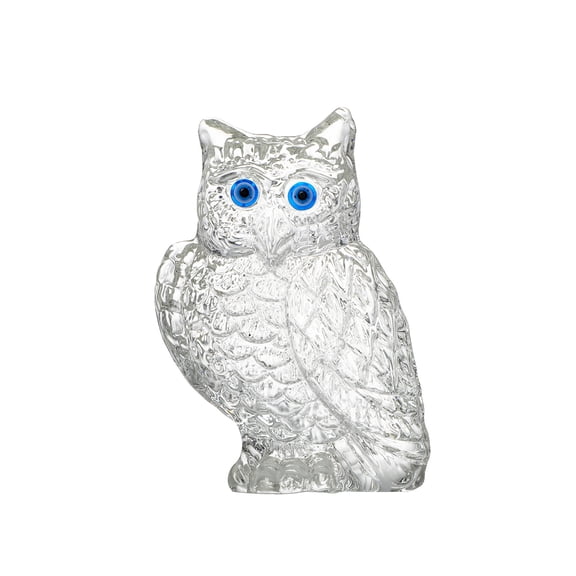 Large Size Crystal Owl Figurine Statues Collectible Home Table Decoration Ornament，for Home Office Party Decor Collectible Shelf Display，Transparent