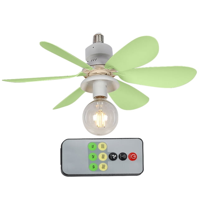 Ventilador de techo Lámpara LED E27 Base 42cm E27 Socket Fan Luz LED Bombilla LED Ventilador de techo