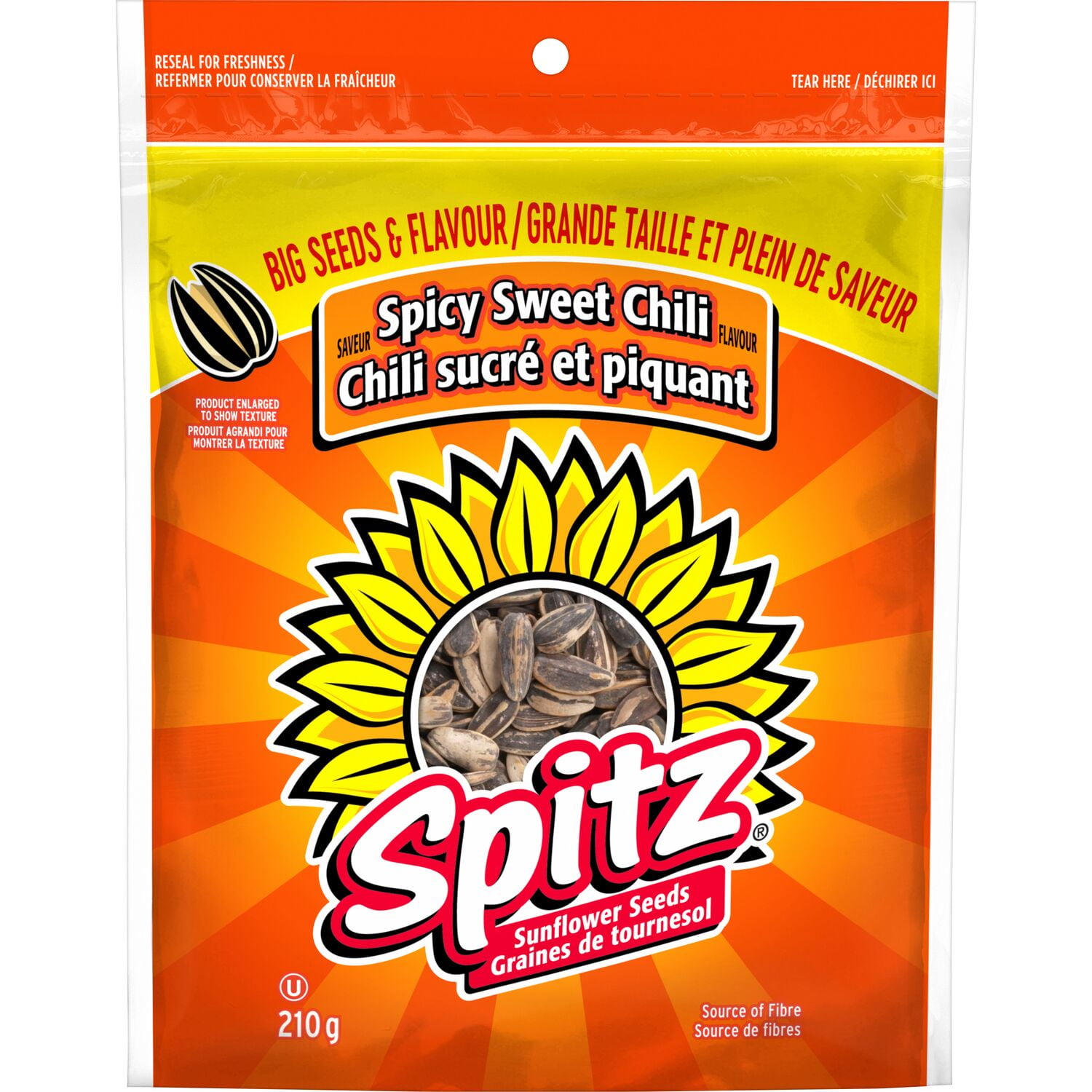 Spitz graines de tournesol saveur Chili sucré et piquant 210 g.