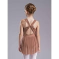 thumbnail image 4 of YiZYiF Kids Girls Lyrical Dance Dress Sleeveless Cutouts Strappy Back Figure Skating Ballet Leotard Dusty Pink 10, 4 of 7