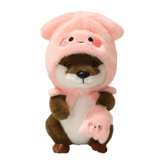 Otter Plush Toy Soft Stuffed Animal with Removable Accessories, Ultra-Soft PP Cotton for Home Decor, Bookshelf Display, Holiday and Birthday Gifting