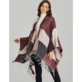 thumbnail image 3 of CoCopeaunt Women Retro Shawl Wraps Sweater Long Cardigan Poncho Open Front Coat Scarf Blanket, 3 of 6