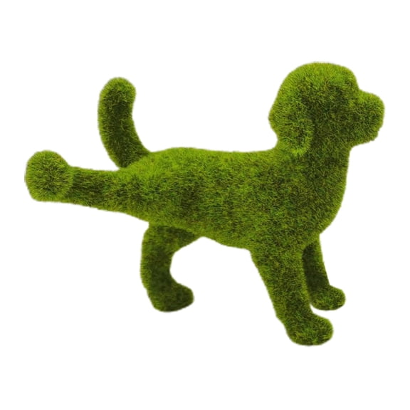 Garden Sculptures Decorative Peeing Dog Topiary Green Flocking Puppy Ornament Ideal for Outdoor Spaces and Patio