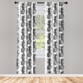 thumbnail image 3 of Ambesonne Pineapple Curtains, Vintage Fruit, Pair of 28"x84", Black Grey White, 3 of 5
