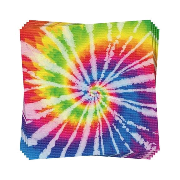 Tie Dyed Party Napkins Disposable Fashion Hippie Theme Napkins for Kitchen Restaurants Picnics BBQs Paper White 17x17cm
