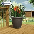 thumbnail image 4 of Suncast Willow 18" Diameter Decorative Wicker Patio Planter Pot, Java (4 Pack), 4 of 11